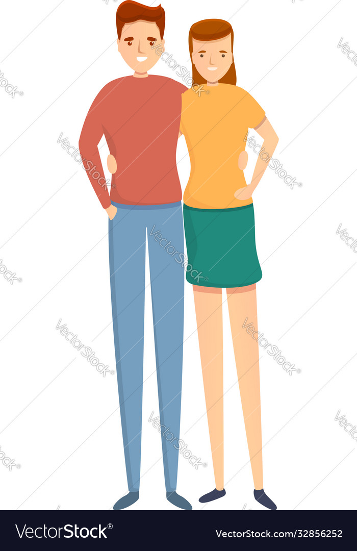 Smiling couple relation icon cartoon style Vector Image