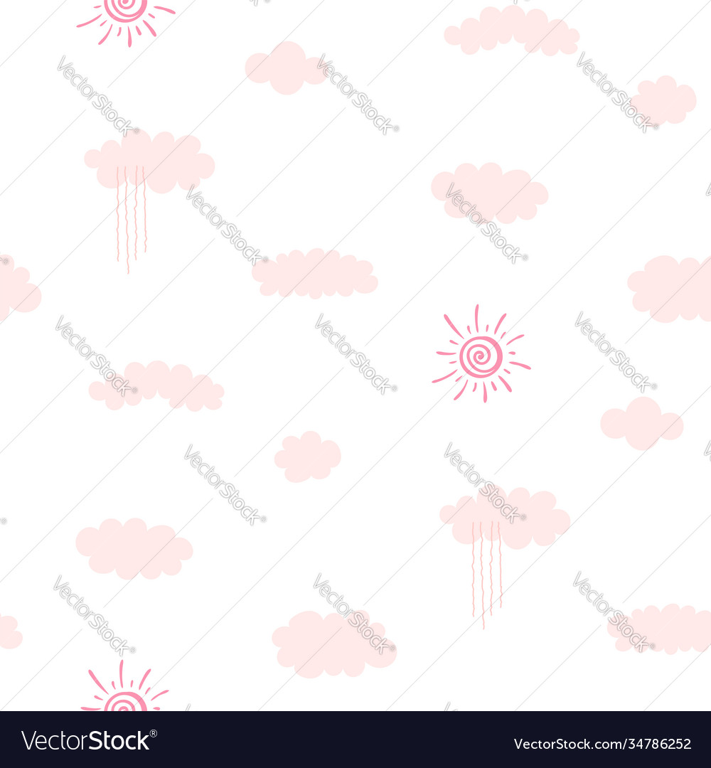 Sun and clouds pattern Vector Image Sun and clouds pattern