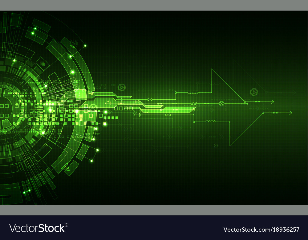 Abstract green digital communication technology Vector Image