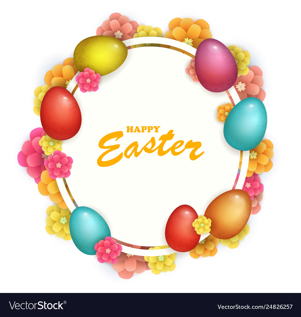 Beautiful fresh background happy easter holiday vector image Beautiful fresh background happy easter holiday