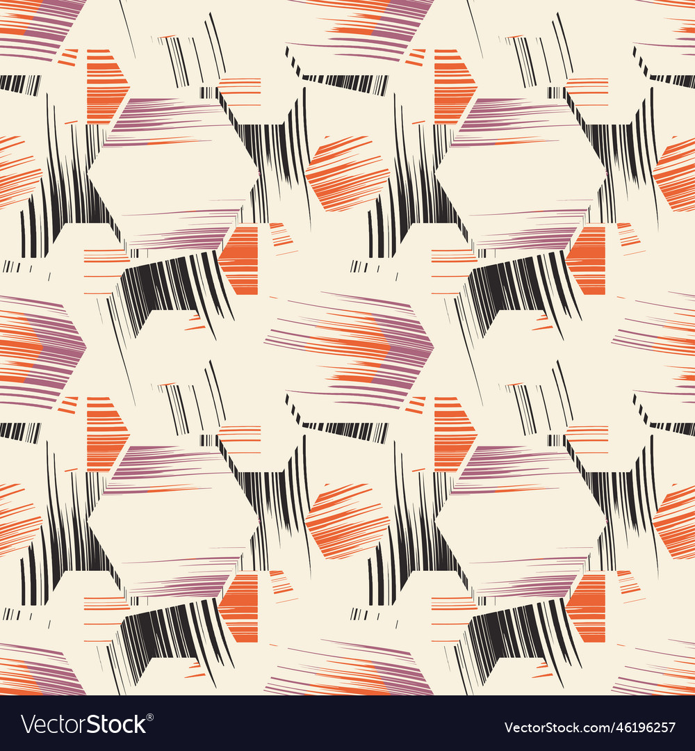 Broken hexagons pattern vector image Broken hexagons pattern