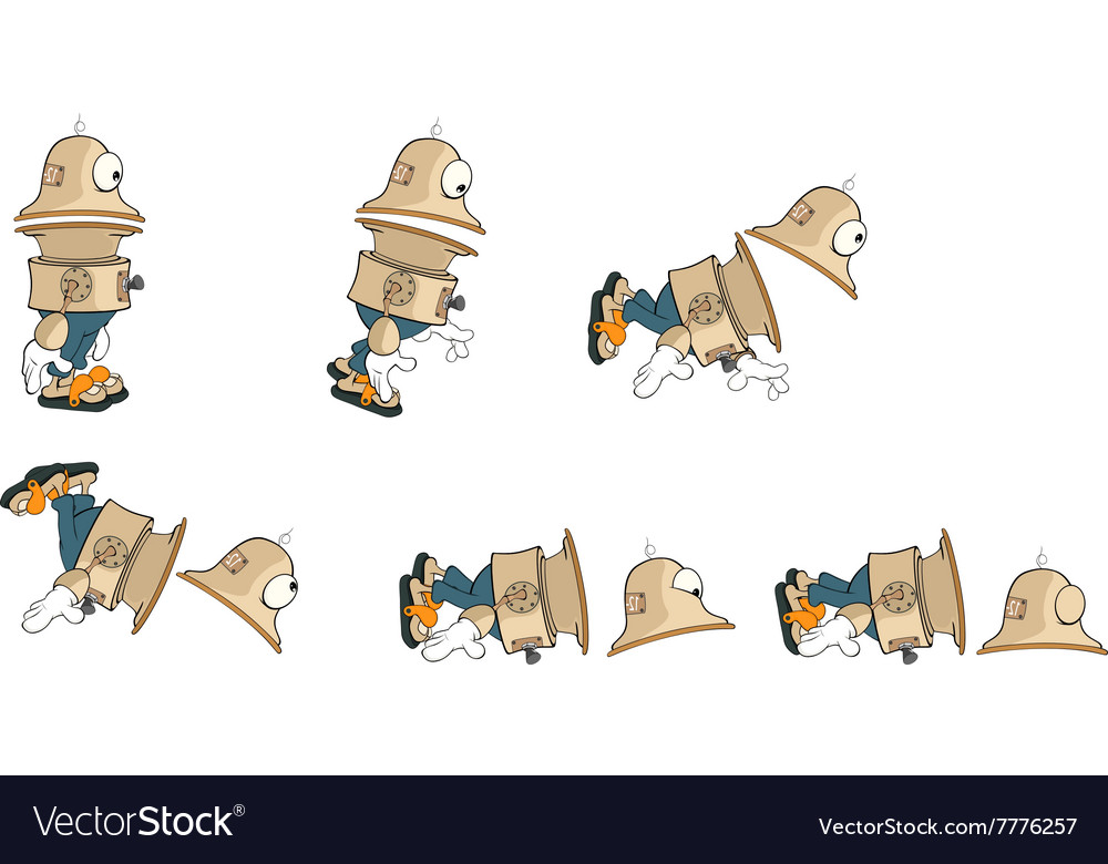 Cartoon character cute robot for computer game