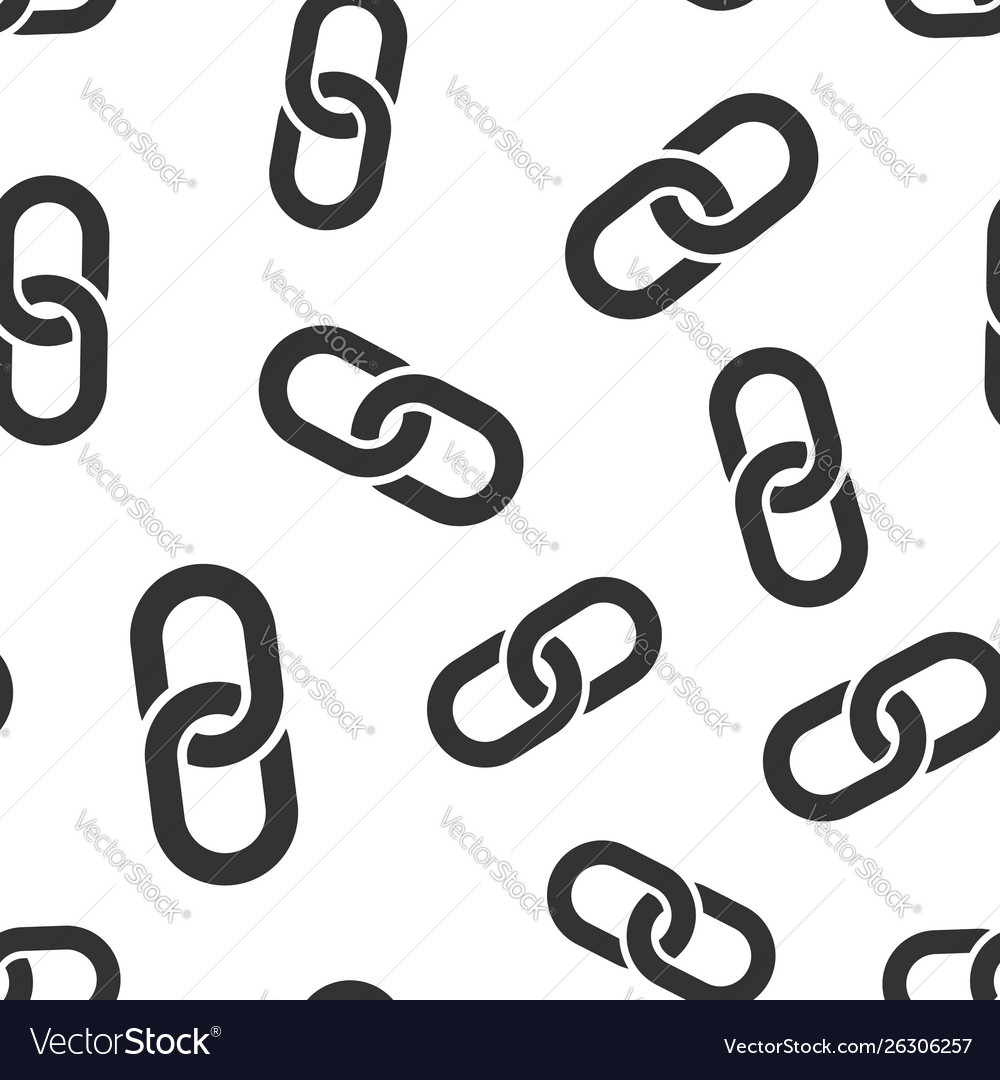 Chain sign icon seamless pattern background link vector image Chain sign icon seamless pattern background link