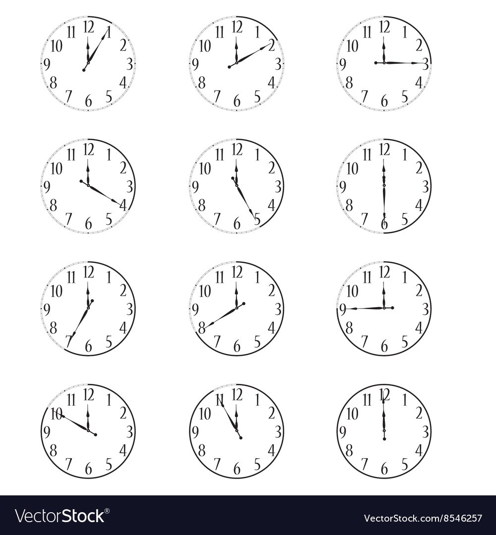 Clock Icon Set - Time Display