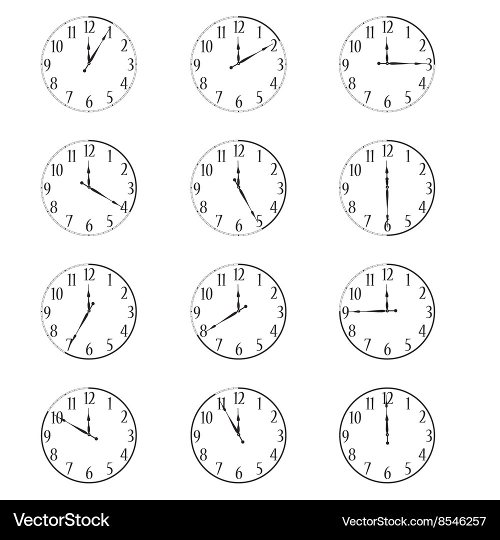 Clock icon set Royalty Free Vector Image - VectorStock