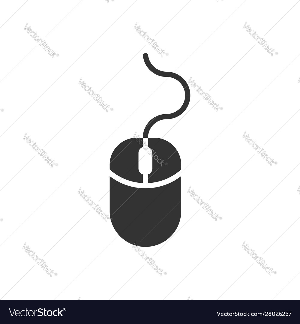 Computer mouse icon in flat style cursor on white