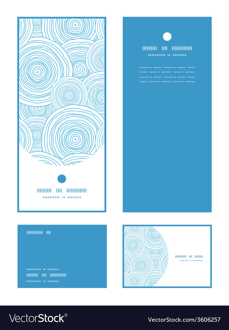 Doodle circle water texture vertical frame pattern