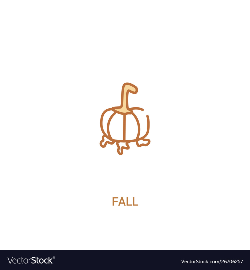 Fall concept 2 colored icon simple line element vector image Fall concept 2 colored icon simple line element