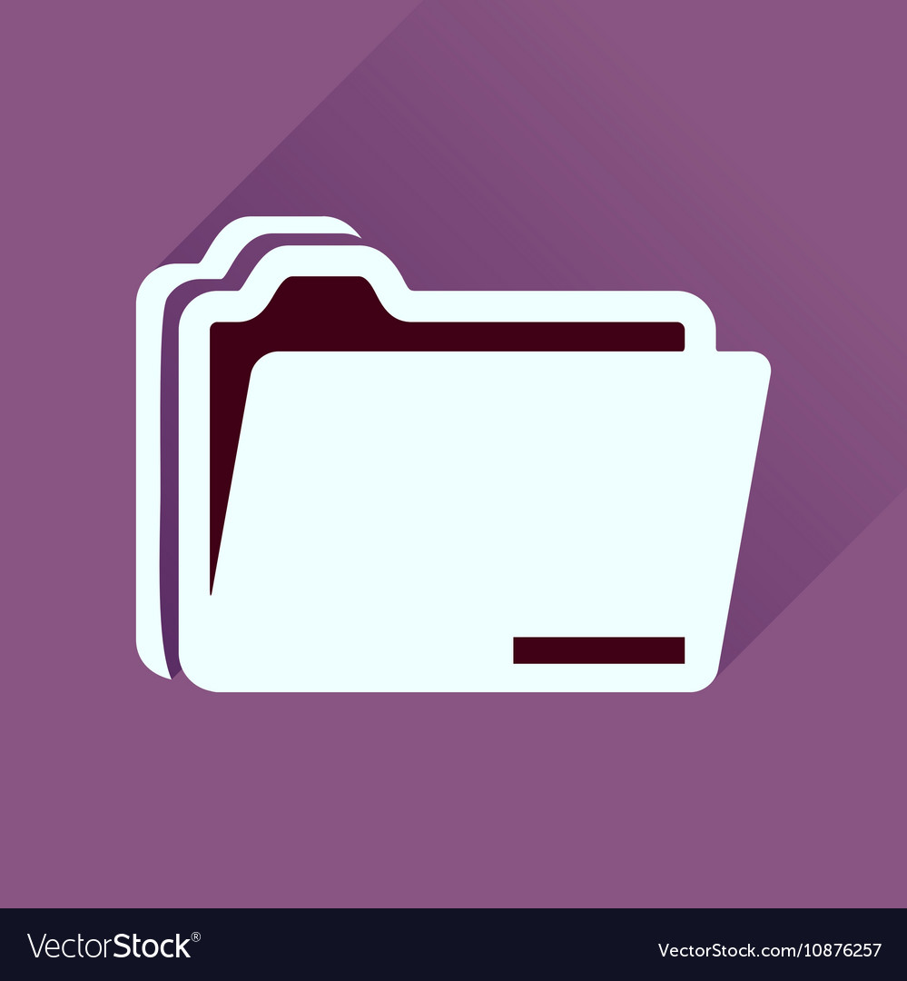 Flat icon with long shadow documents folder