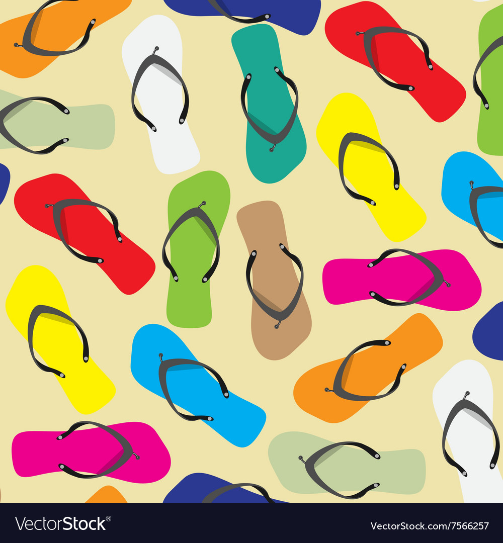 Flip flops seamless pattern color background