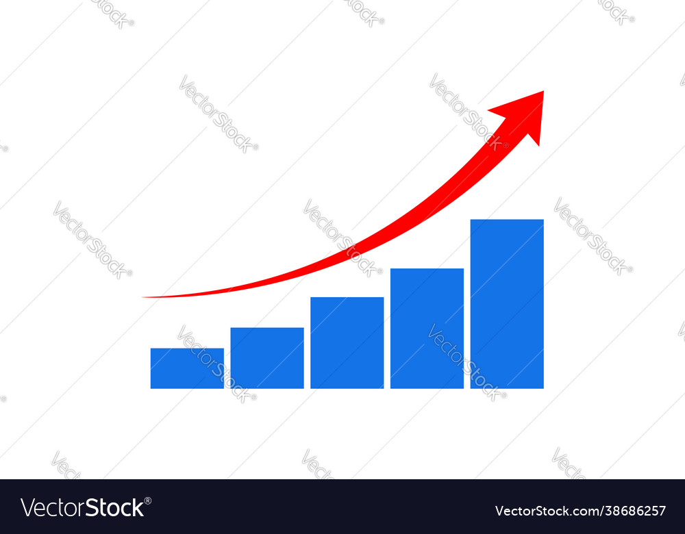 Graphical display with increasing arrows vector image Graphical display with increasing arrows