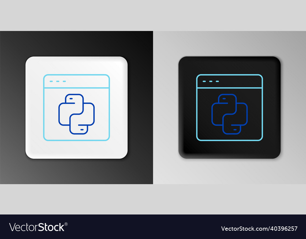Line python programming language icon isolated vector image Line python programming language icon isolated