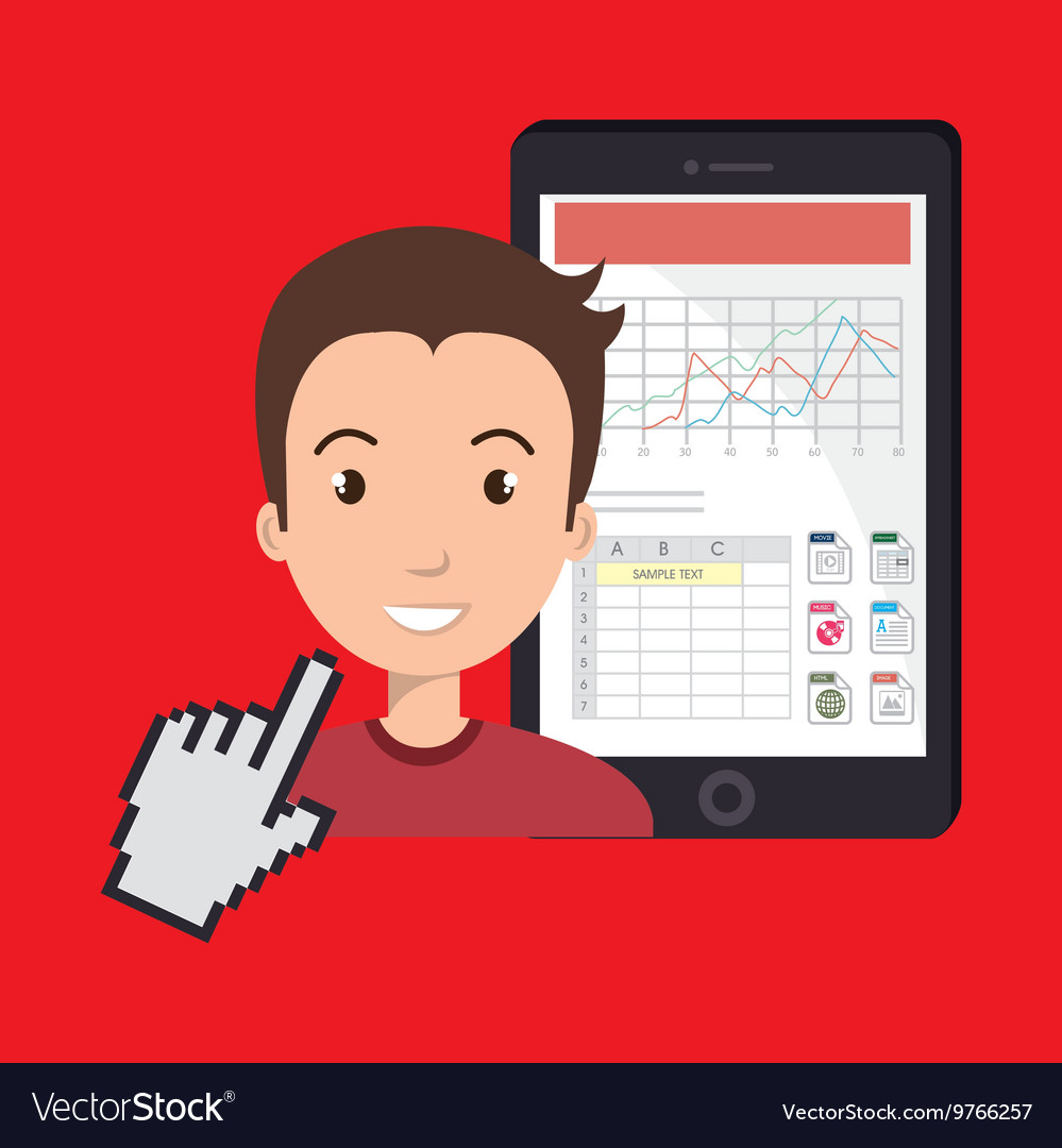 Man with cellphone isolated icon design