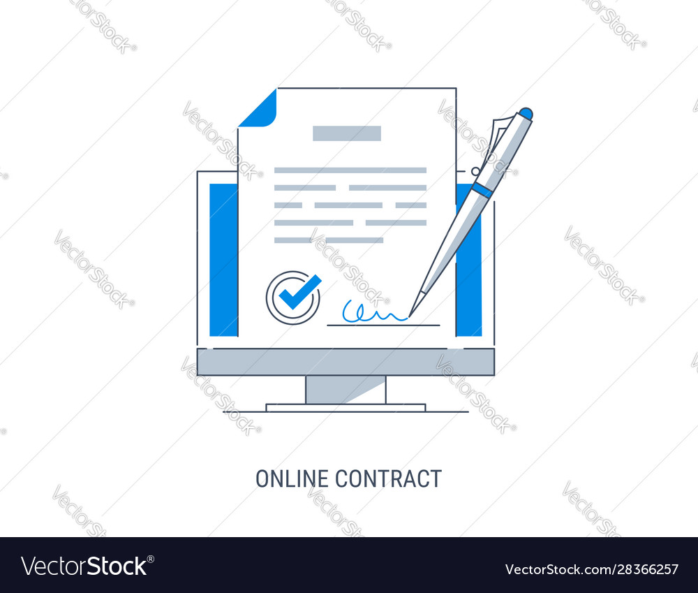 Online contract vector image Online contract