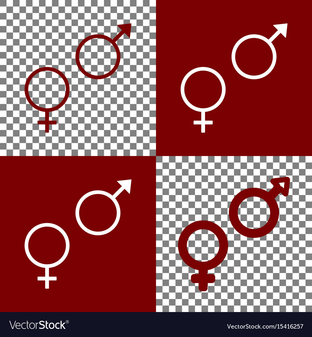 Sexsymbol bordo und weiße Icons
