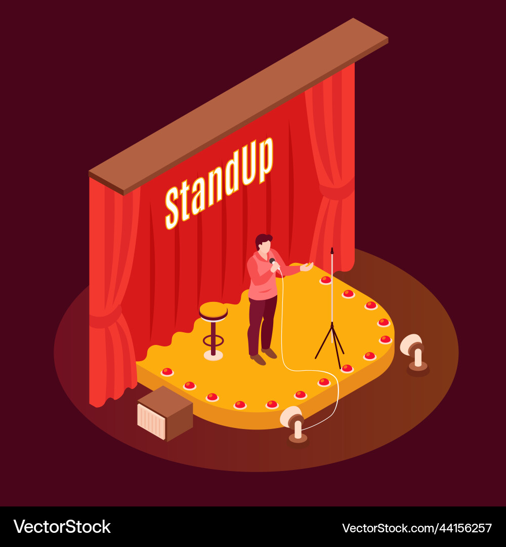 Standup Comedian Royalty Free Vector Image Vectorstock