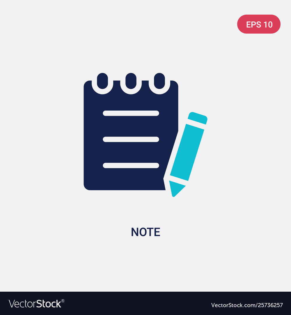 Two color note icon from content concept isolated