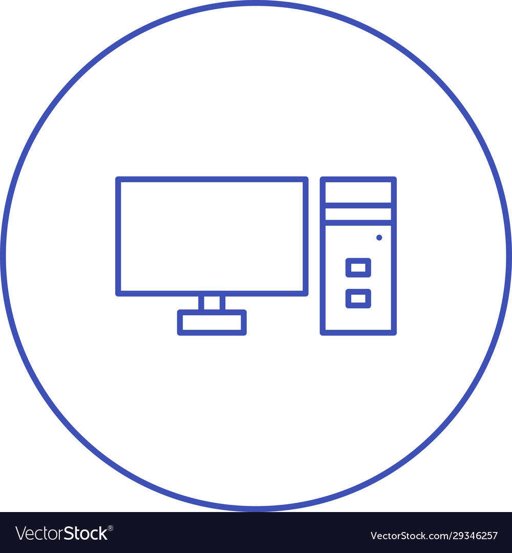 Unique computer line icon
