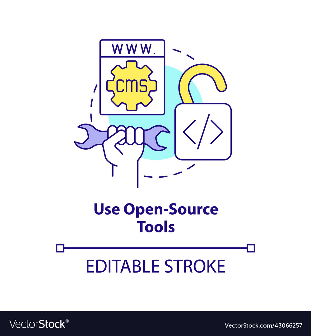 Use open-source tools concept icon