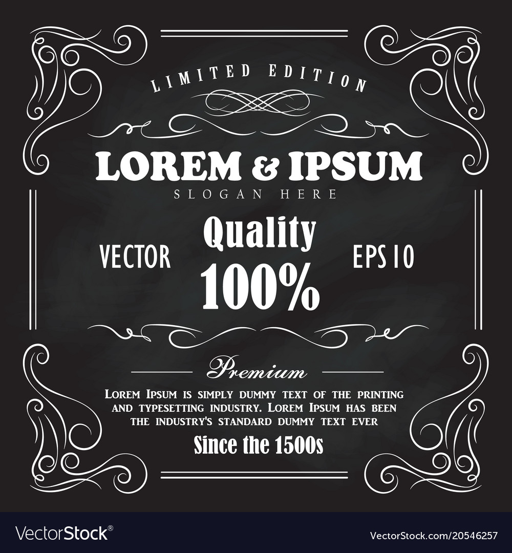 Vintage Frame Border Hand Drawn Blackboard Banner Vector Image