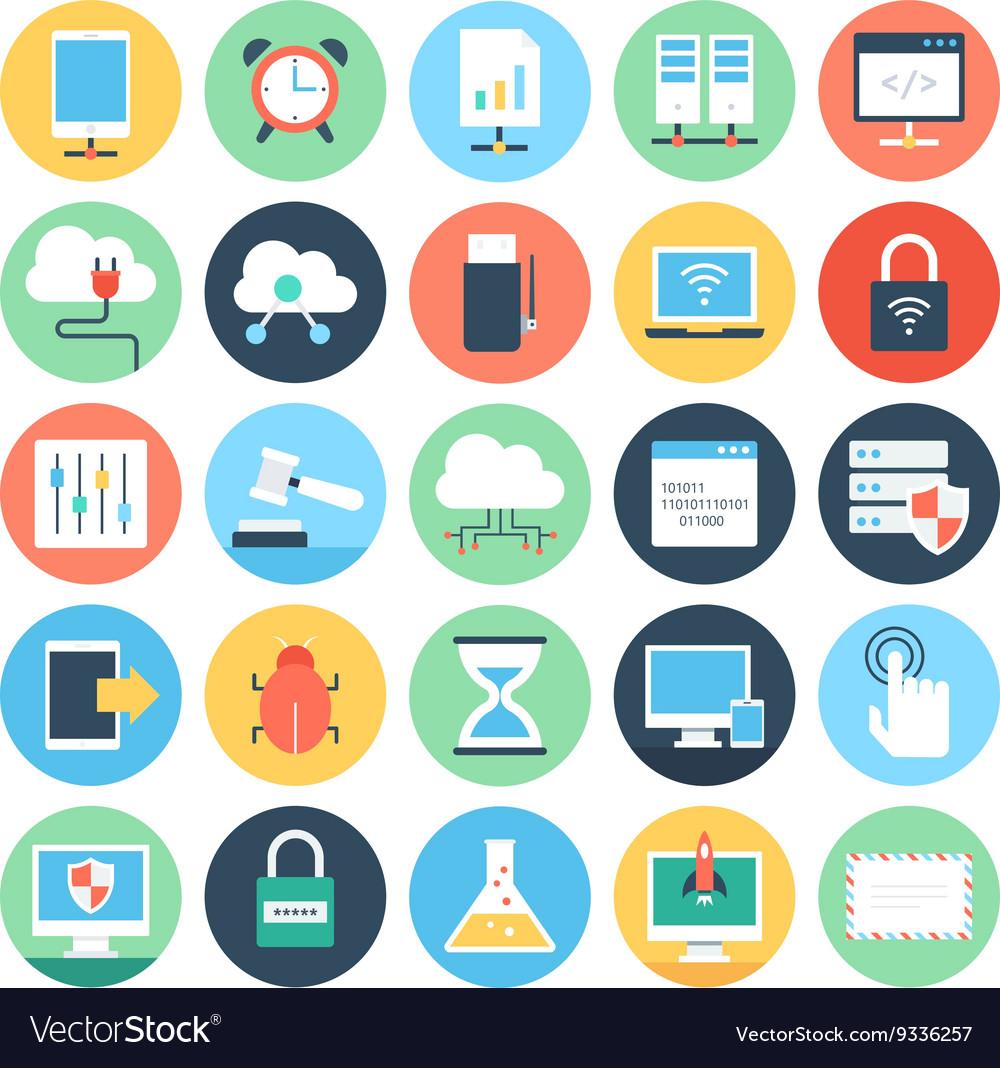 Web and networking flat icons 2