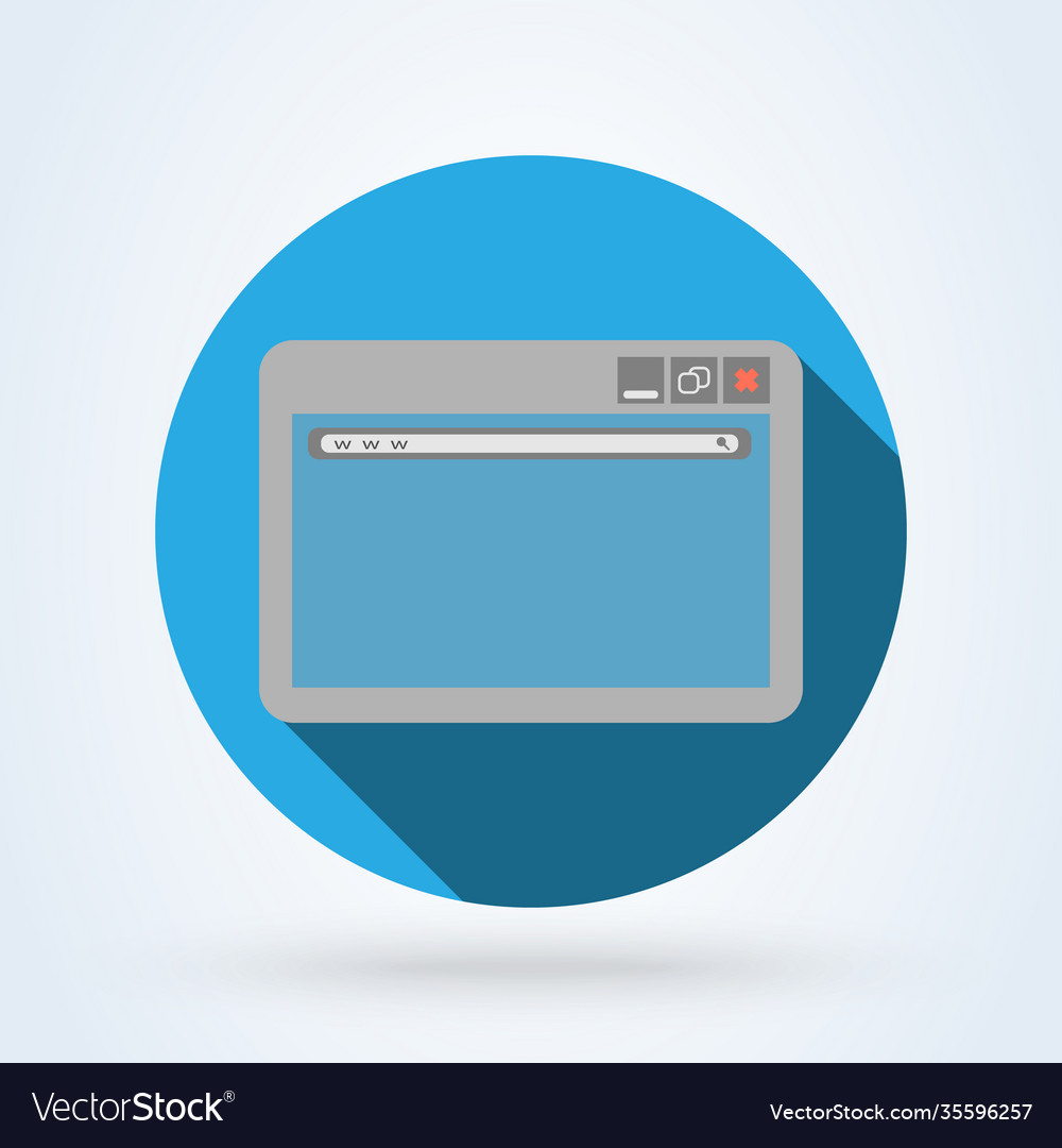 Web browser concept simple window on blue