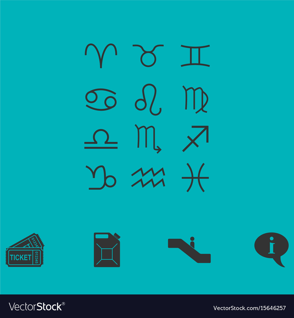 Zodiac Icon Flat Royalty Free Vector Image Vectorstock