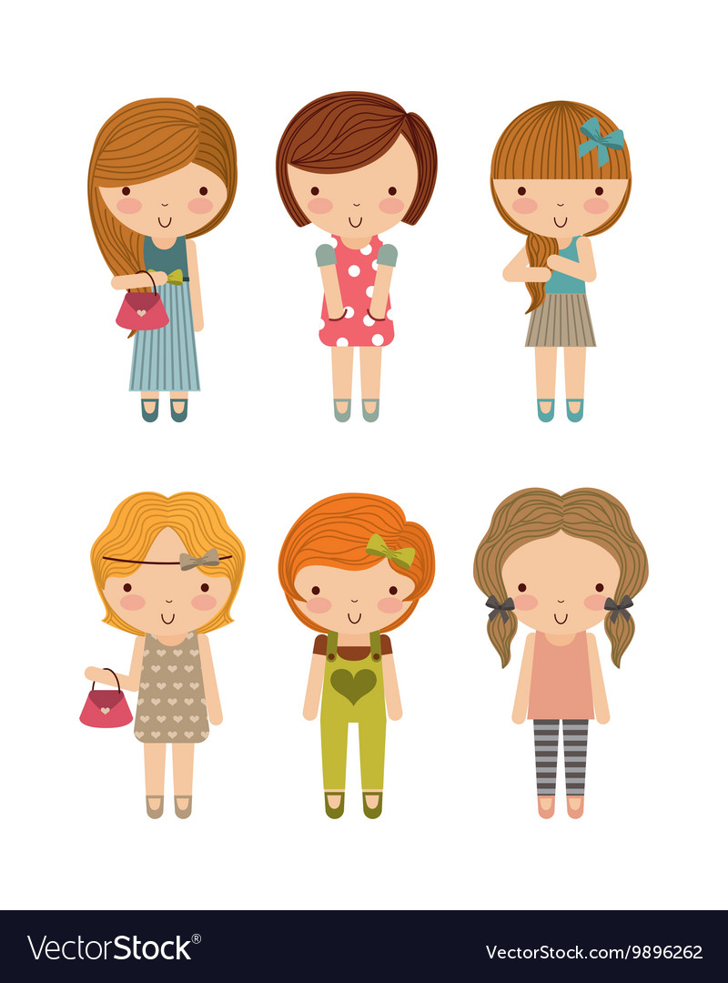 Group Girls Icon Kid And Cute People Design Vector Image 64,000+ vectors, stock photos & psd files. vectorstock
