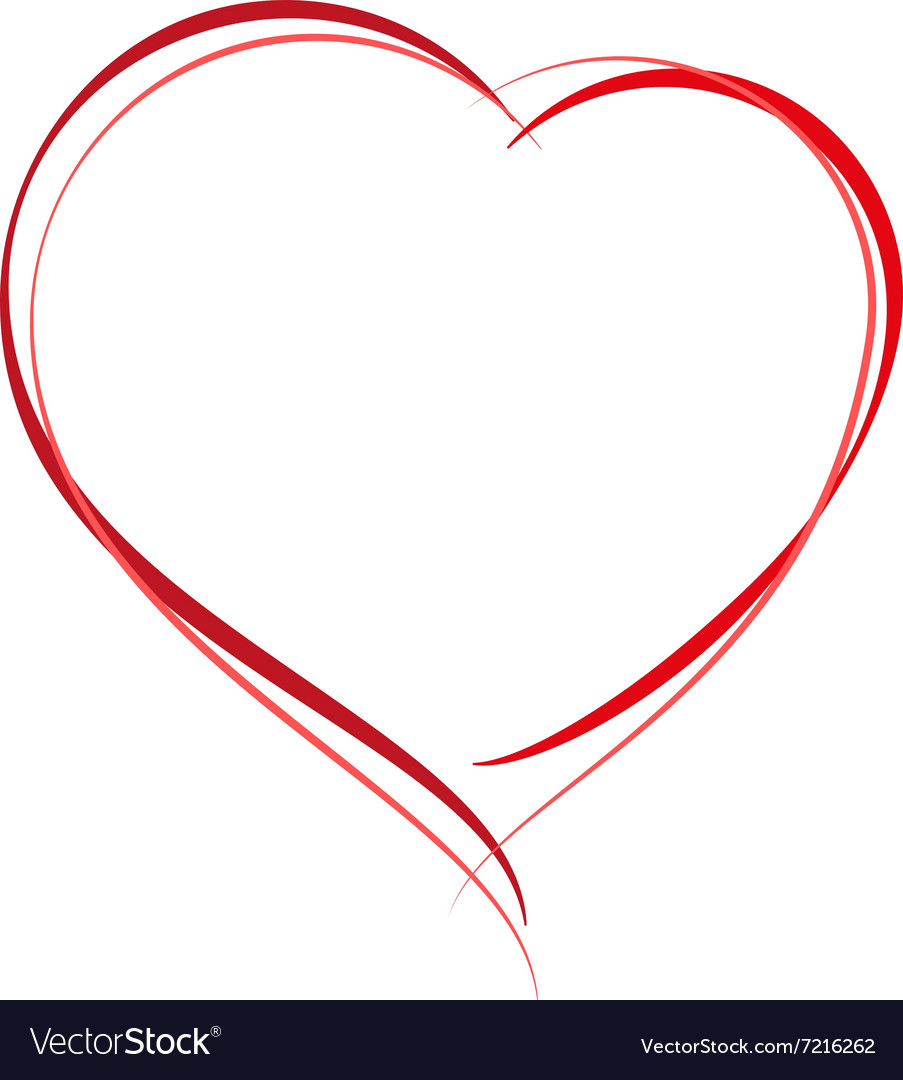 Heart shape symbol love heart for greeting Vector Image