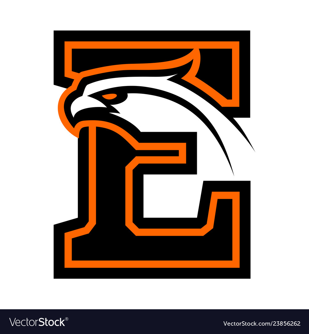 Letter E With Eagle Head Royalty Free Vector Image