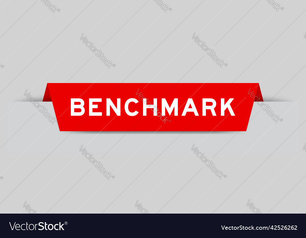Red color inserted label with word benchmark vector image Red color inserted label with word benchmark