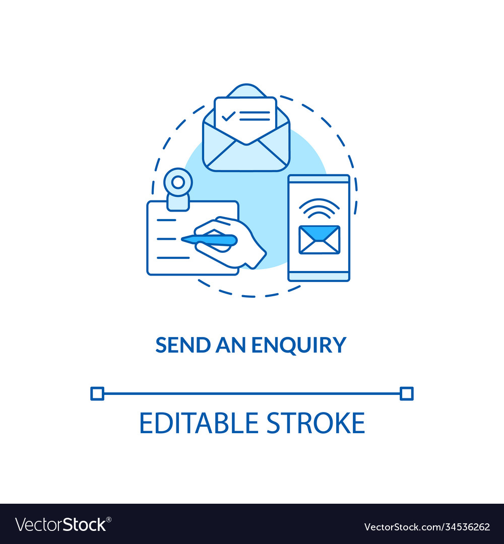 send an enquiry concept icon royalty free vector image