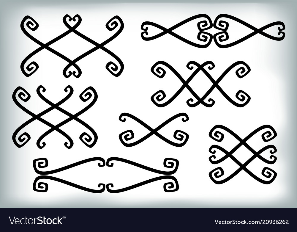 Set of vignettes a lot design elements vector image Set of vignettes a lot design elements