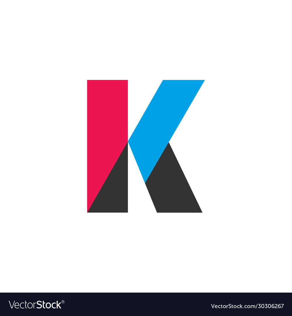 Abstract letter mk geometric logo Royalty Free Vector Image