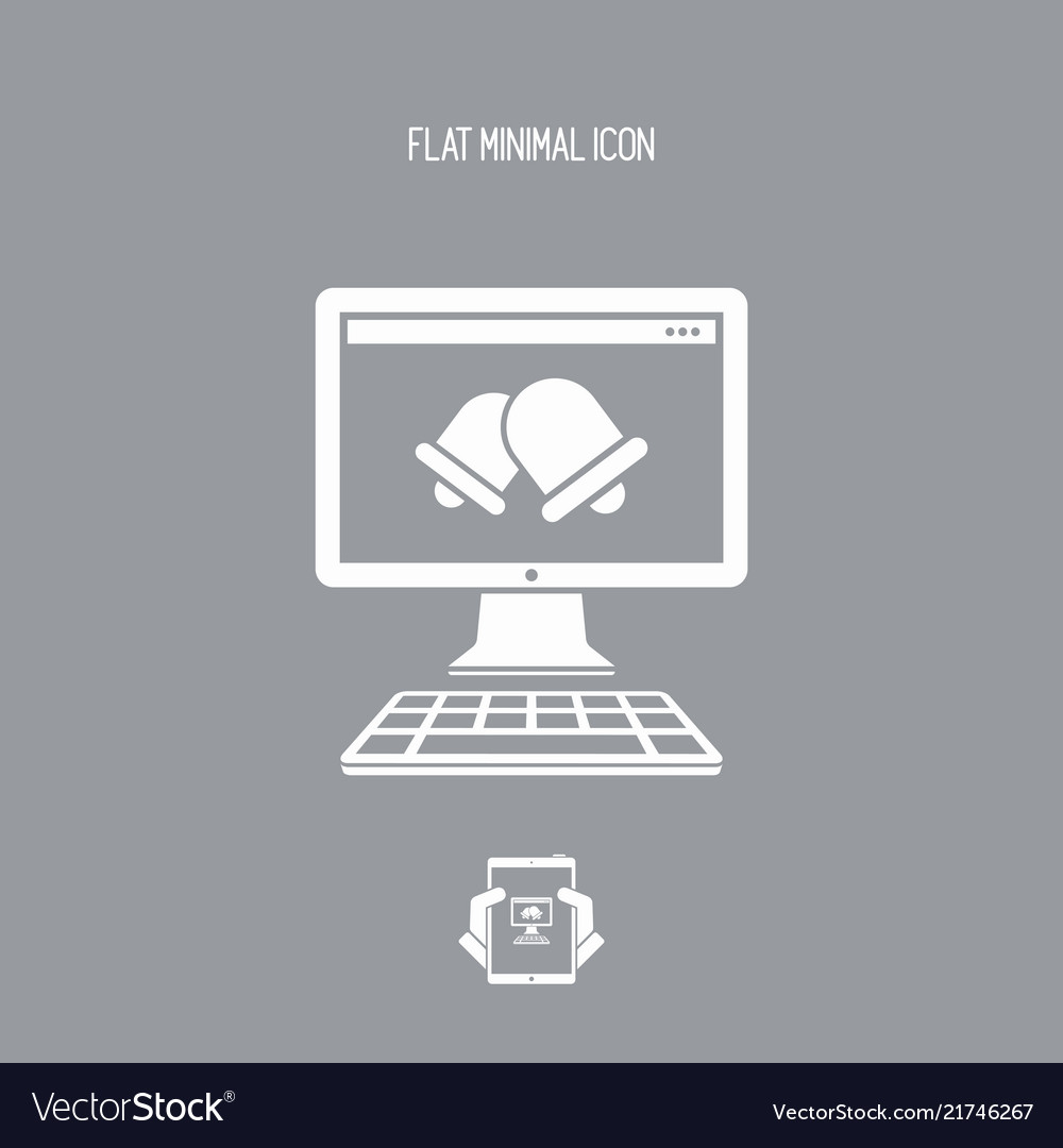 Bell alert computer application vector image Bell alert computer application