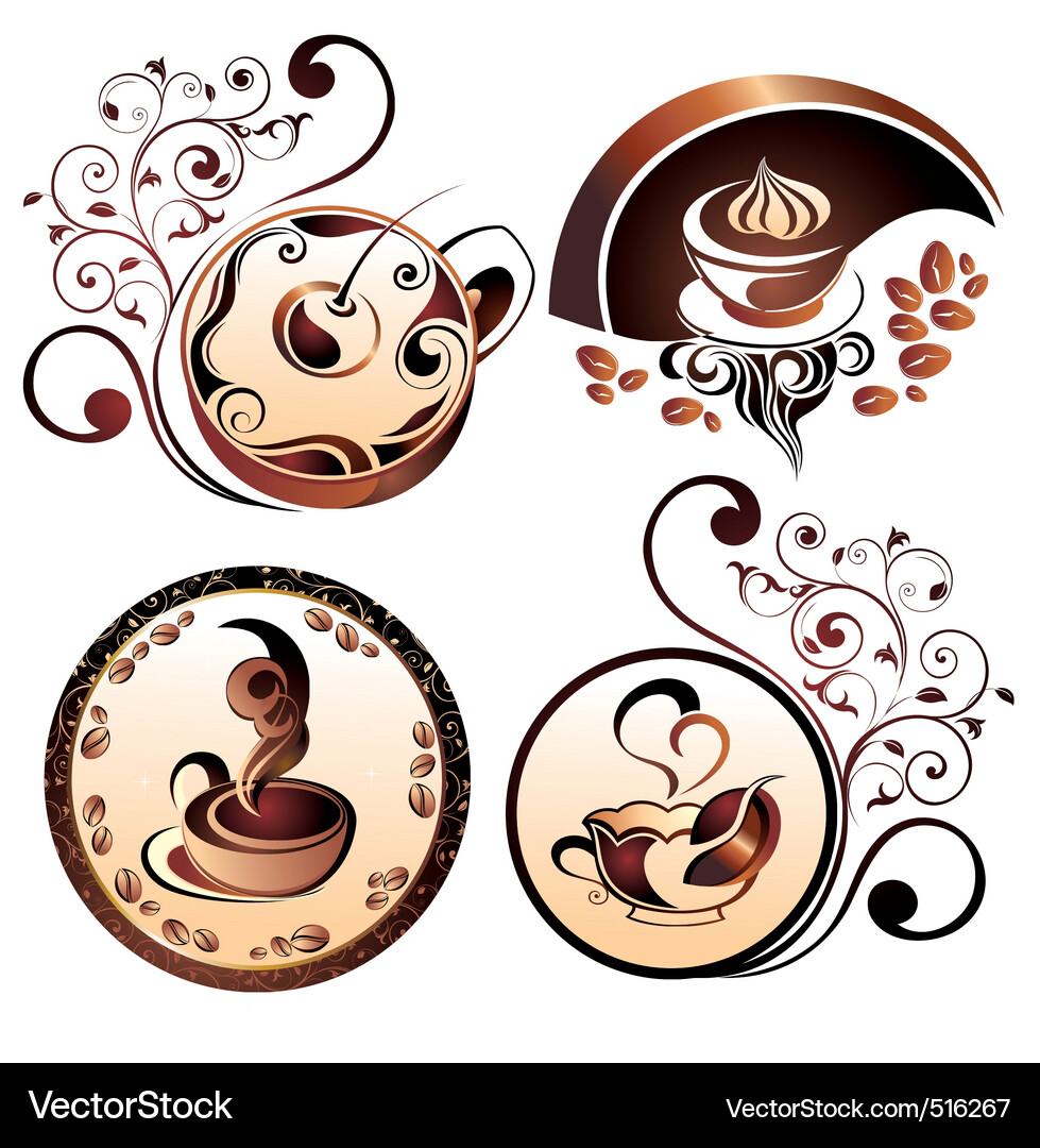 Coffee elements for design Royalty Free Vector Image