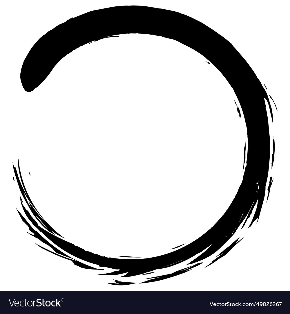 Enso zen circle art brush stroke design logo Vector Image