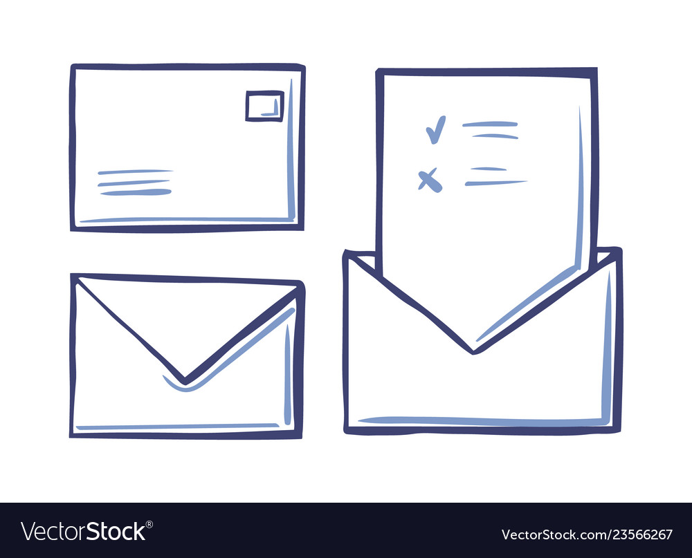 Envelope Closed Letter Back Front View Voting Page