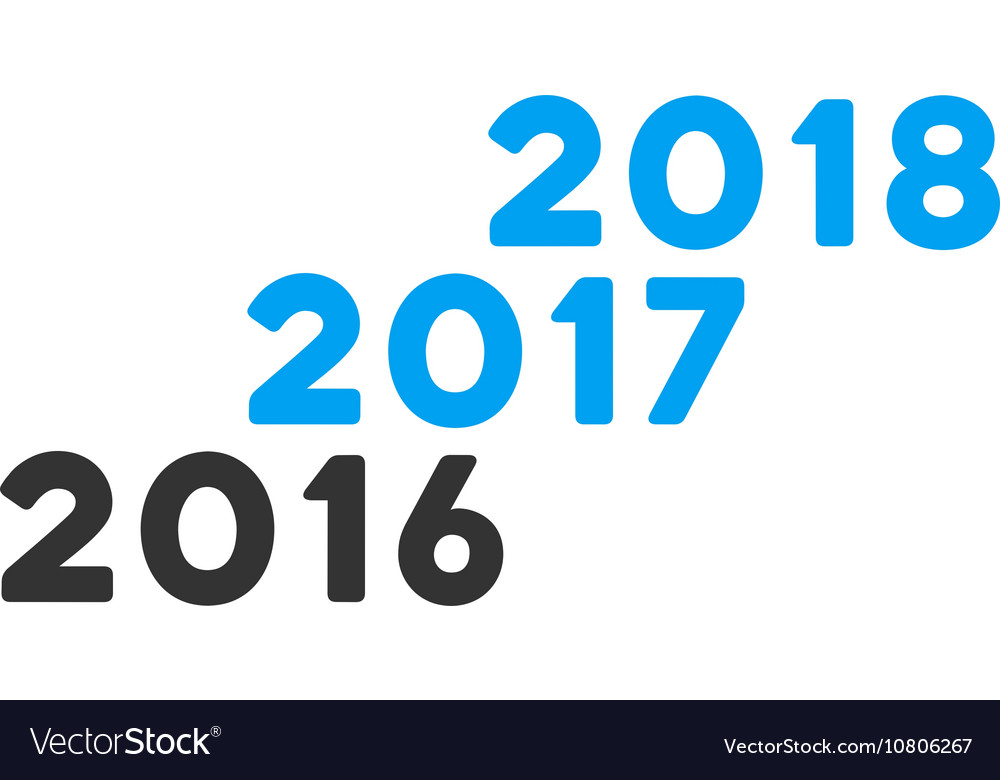 From 2016 to 2018 years flat icon