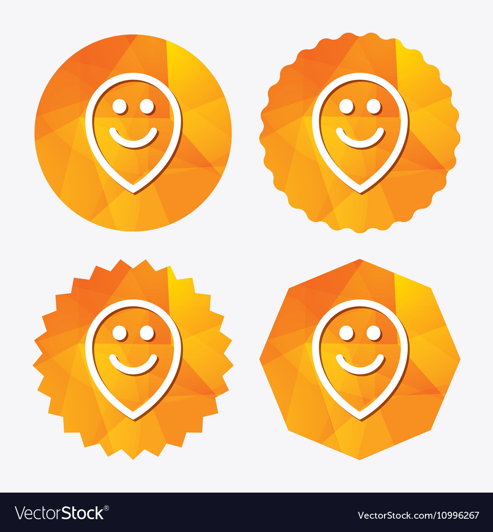 Happy face map pointer symbol smile icon