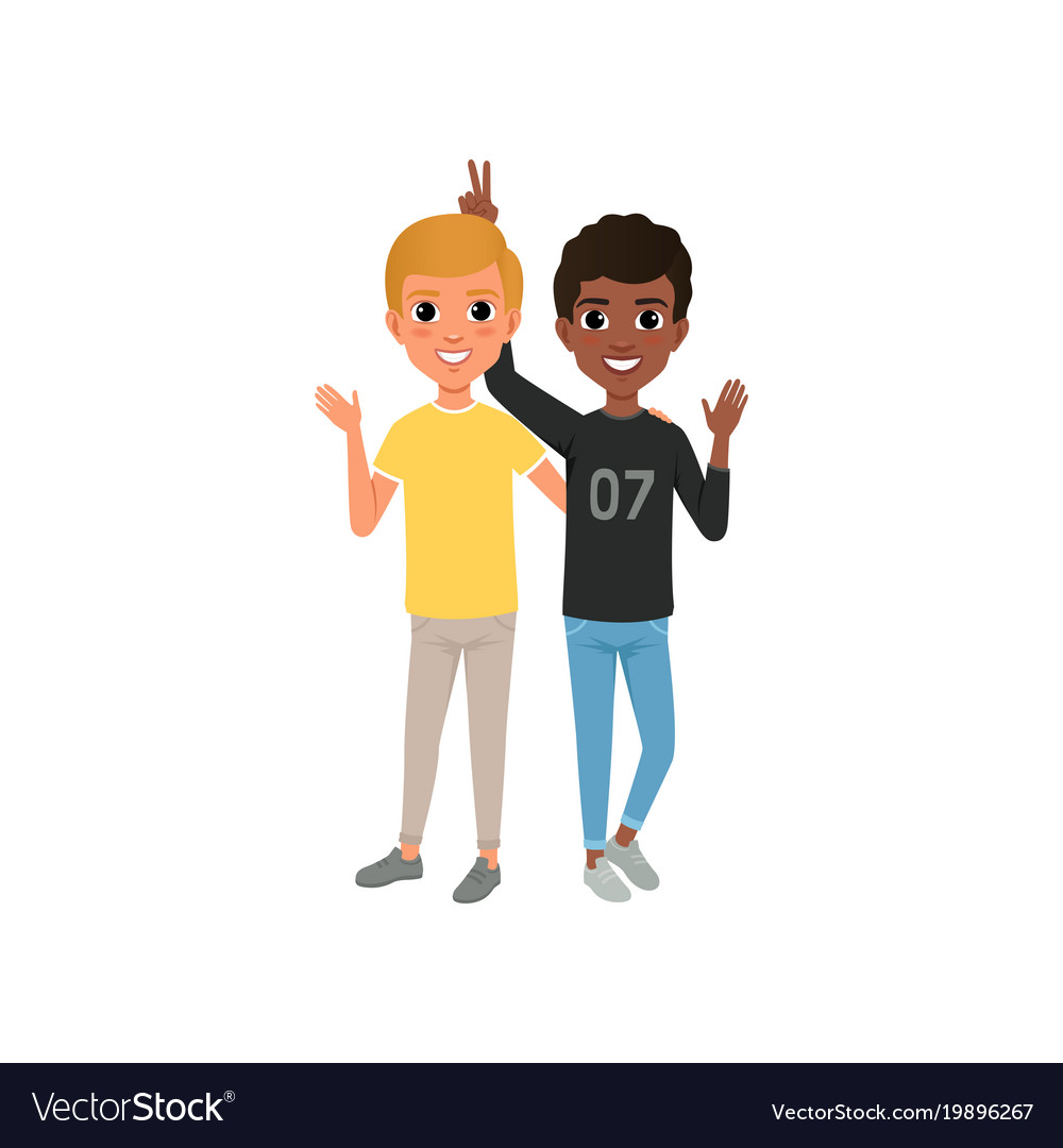 Happy Friends Hugging - Jugendliche Verbindung
