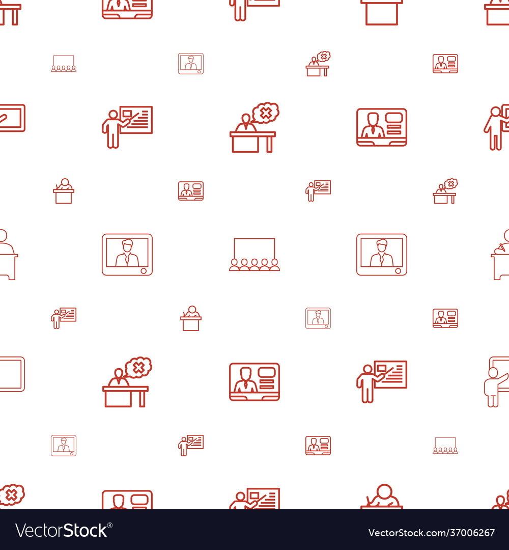 Lecture icons pattern seamless white background vector image Lecture icons pattern seamless white background