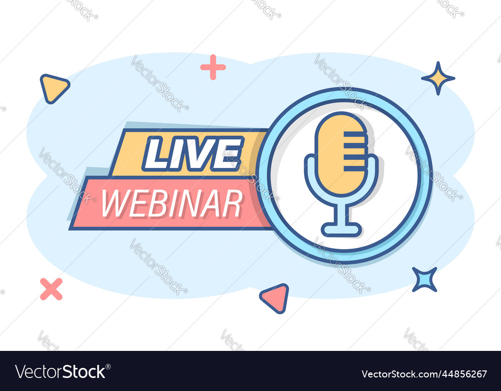 Live webinar icon in comic style online training