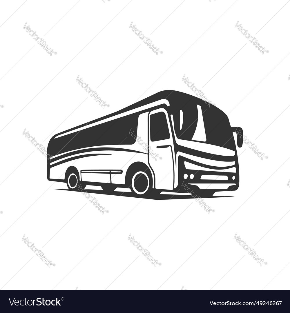 Logo of bus icon school isolated silhouette Vector Image