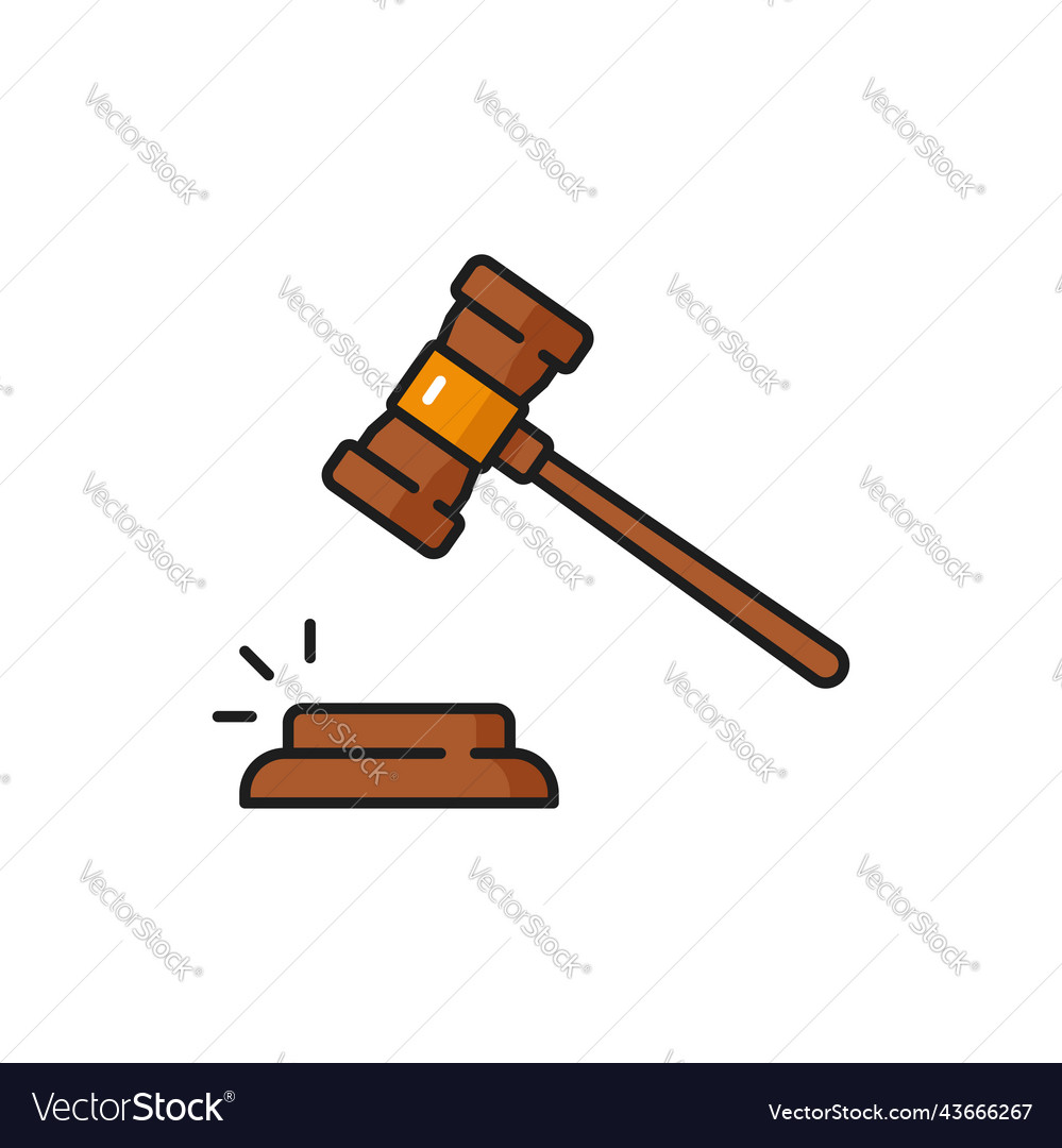 Notary justice or legal service icon judge gavel vector image Notary justice or legal service icon judge gavel