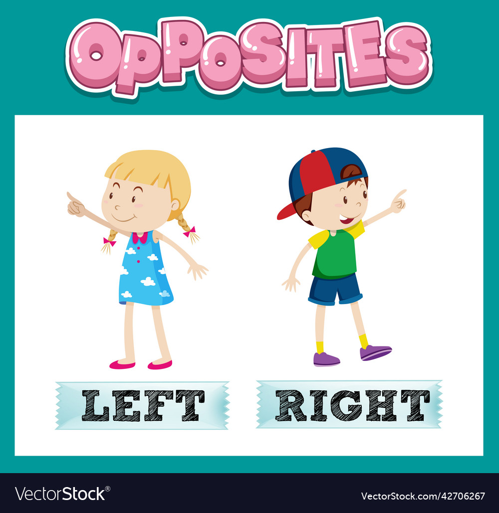 Opposite english words for kids Royalty Free Vector Image