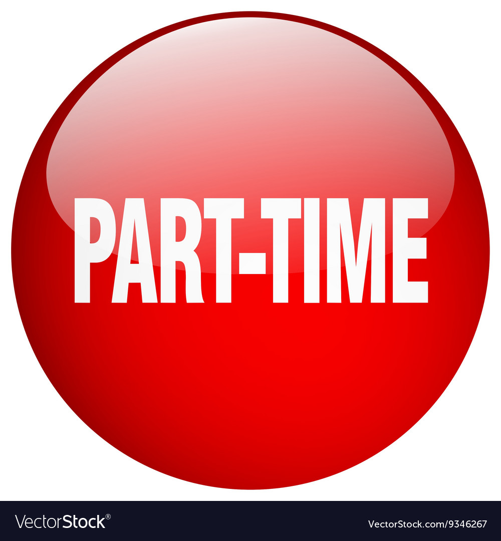 Part-time red round gel isolated push button