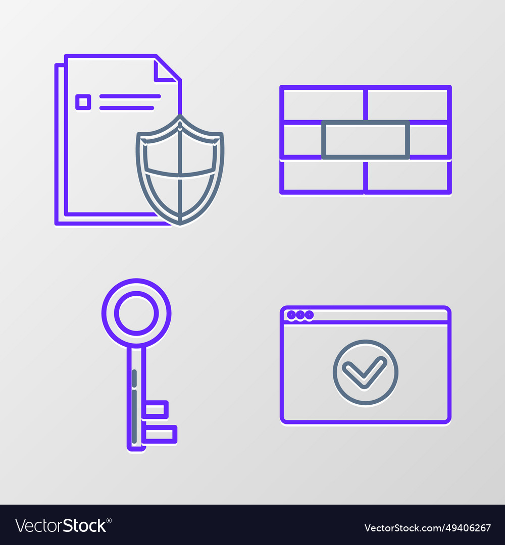 Set line secure your site with https ssl key vector image Set line secure your site with https ssl key