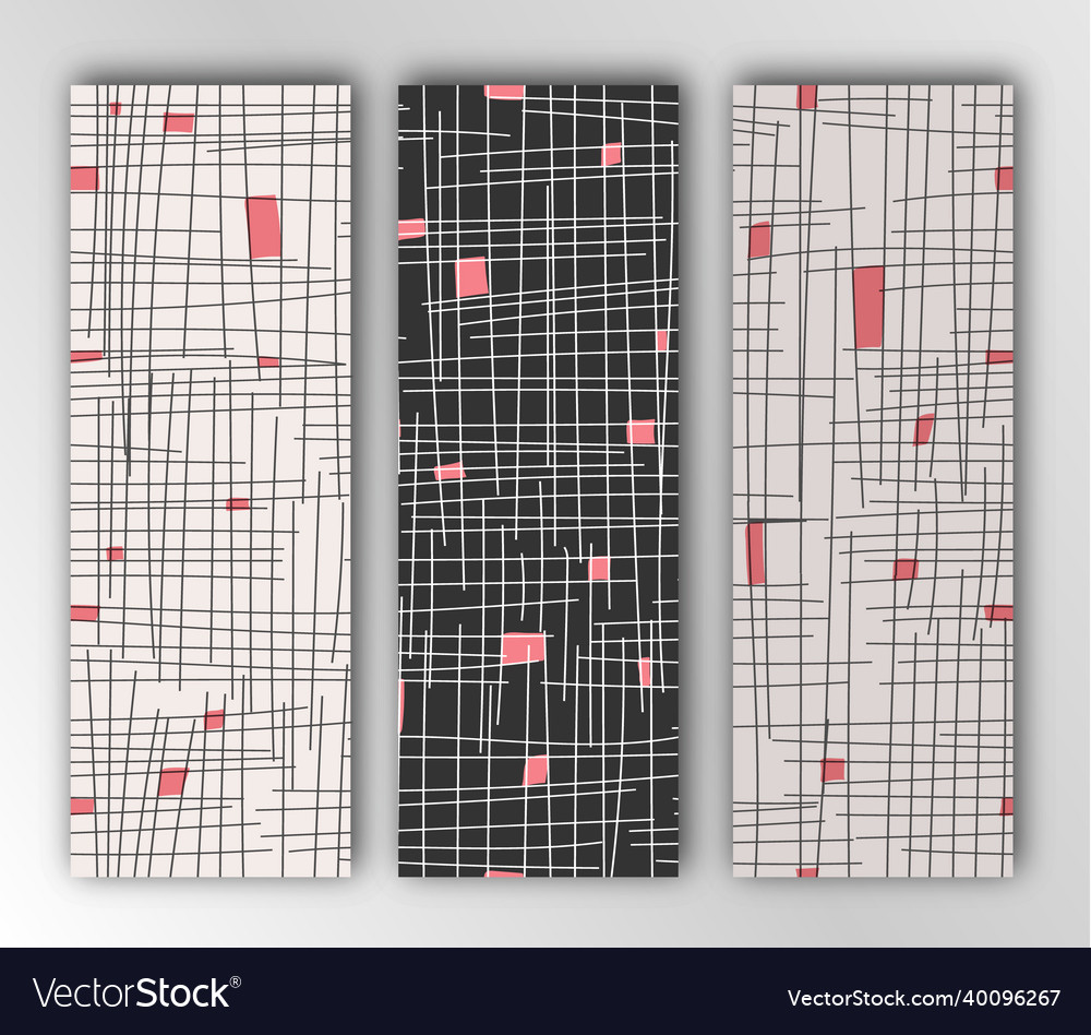 Set of patterns intersecting lines for banners vector image Set of patterns intersecting lines for banners