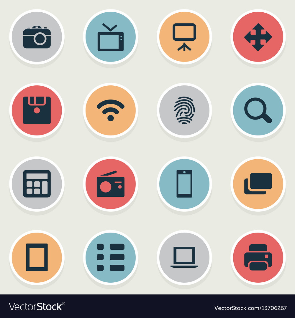 Set of simple hardware icons